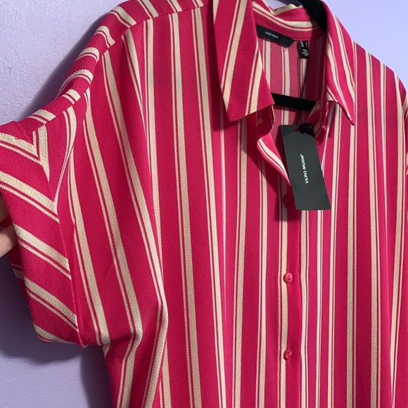 Vera moda pink and white/beige striped dress - Picture 4 of 7